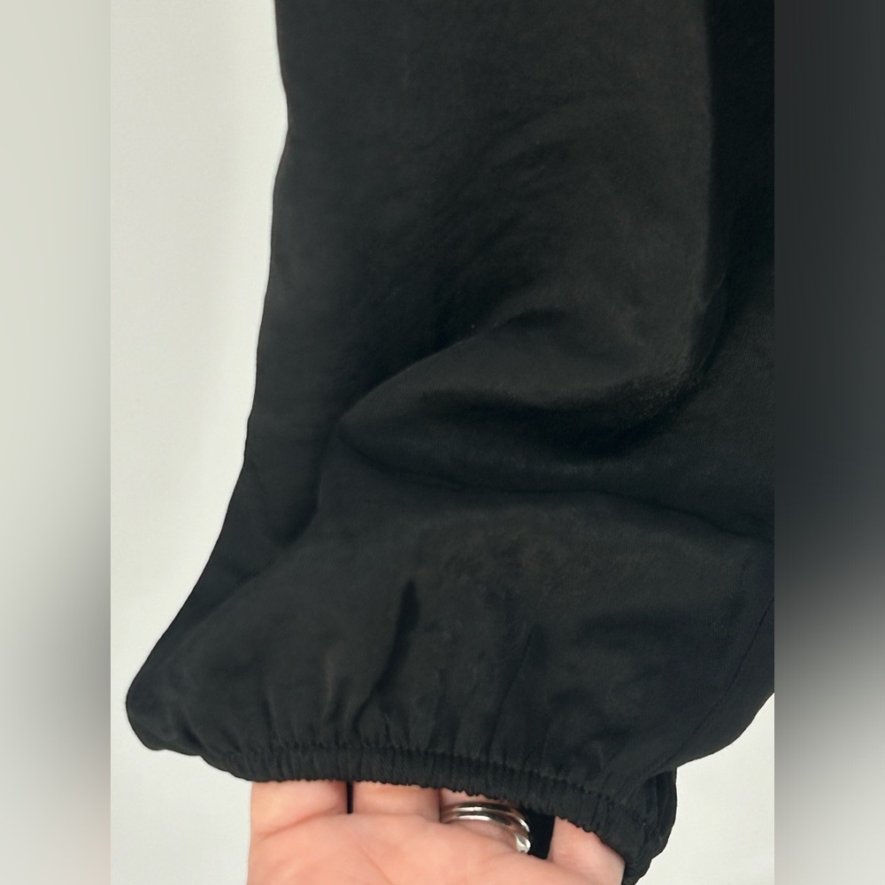 "NWT" Ava & Viv Womens 1X Black Balloon Sleeve V-Neck Blouse - Picture 9 of 11